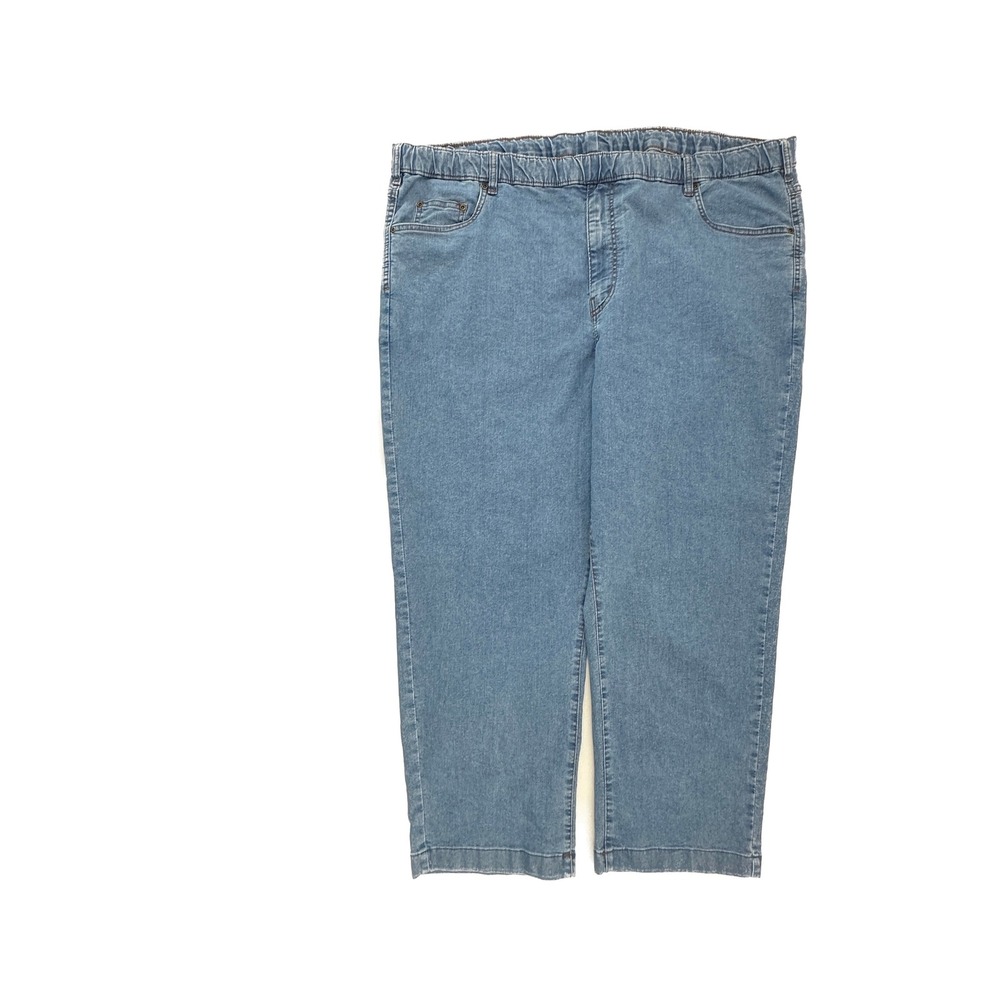 Active Joe Mens 2X Short Blue Denim Pull On Drawstring Elastic Waist Jeans